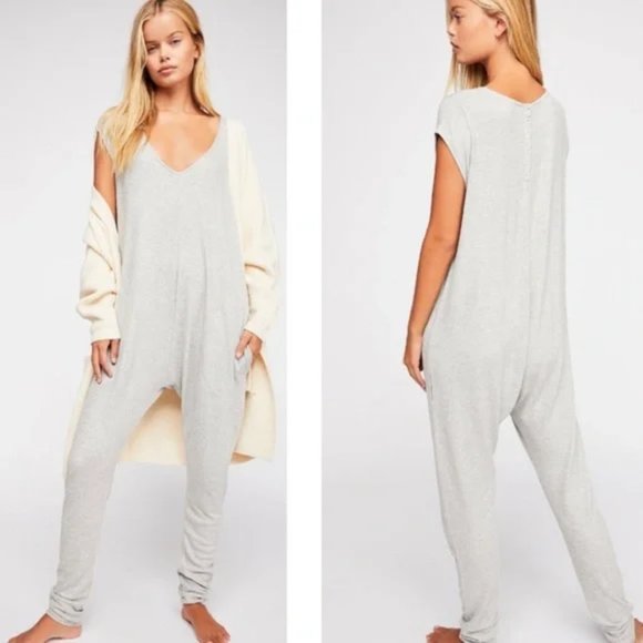 Free People Pants - Free People Bunny Cuddles Jumpsuit Dark Heather Grey Small